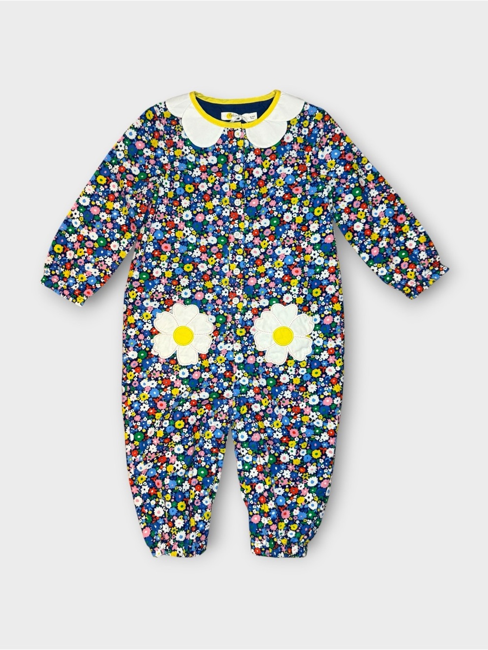 Mini Boden Floral Pattern Daisy Applique Romper